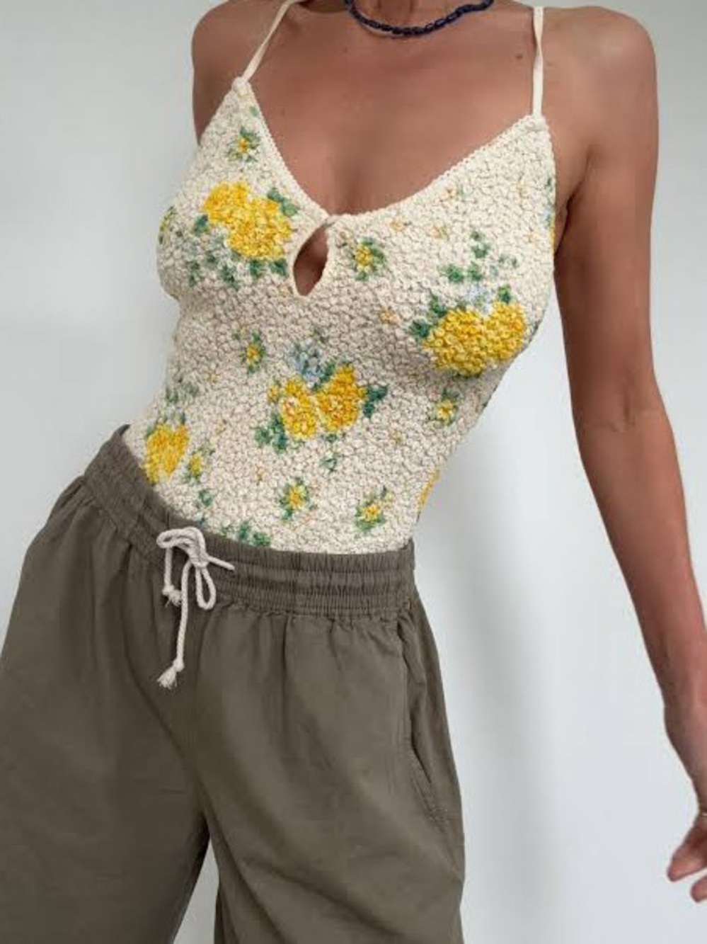 Free People Seaside Rose textured bodysuit